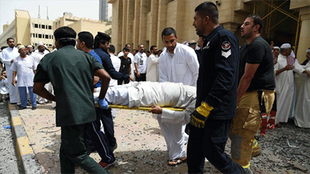 escena del atentado en Kuwait Hezbolá condena el atentado de las bandas takfiríes en Kuwait